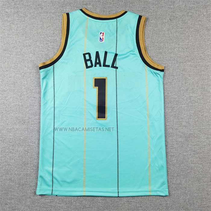 Camiseta Nino Charlotte Hornets Lonzo Ball NO 1 Ciudad 2024-25 Verde